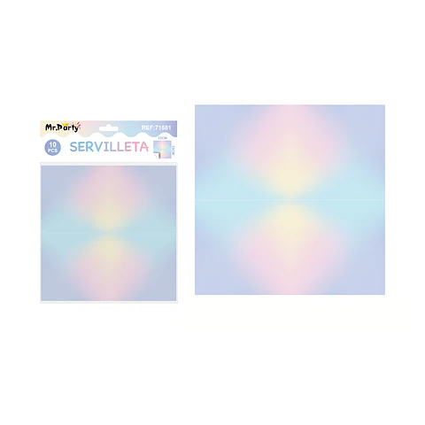 Servilletas neón color arcoíris 33*33cm 10pcs