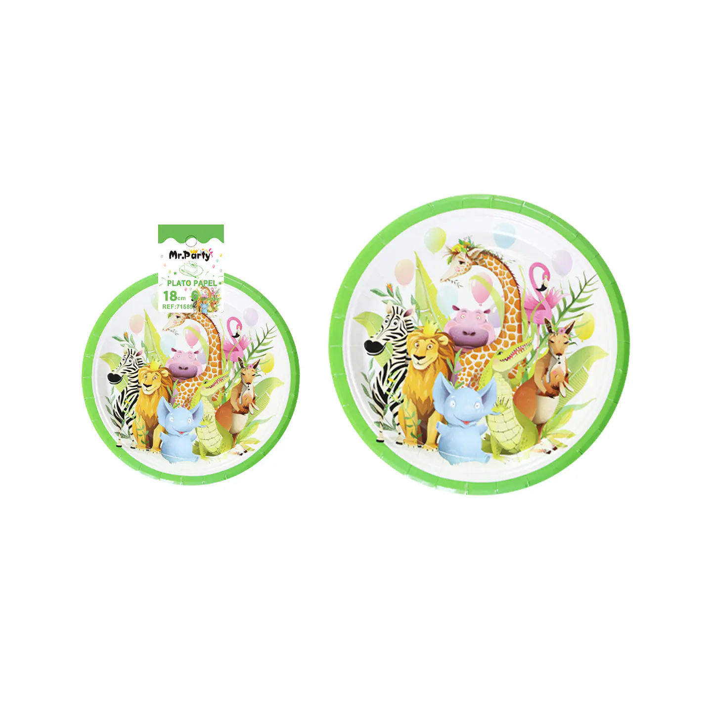 Platos de papel zoológico mágico 18cm 6pcs 1