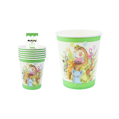 Vasos de papel zoológico mágico 6pcs