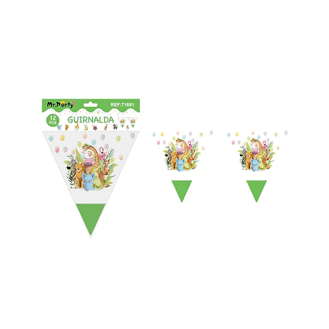 Banderín triangular zoológico mágico 6pcs