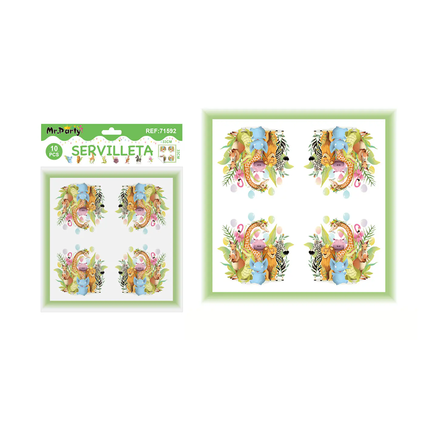 Servilletas zoológico mágico 33*33cm 10pcs 1