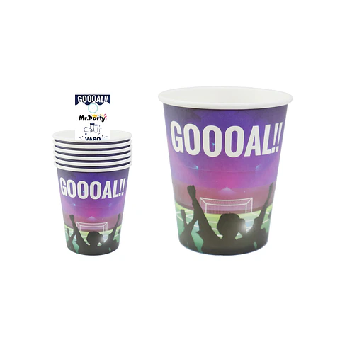 Vasos de papel fútbol 6pcs