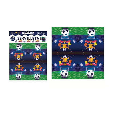 Servilletas fútbol con trofeo 33*33cm 10pcs