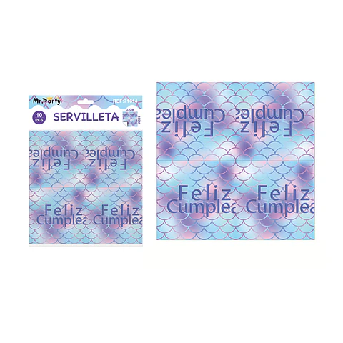 Servilletas sirena escamas 33*33cm 10pcs