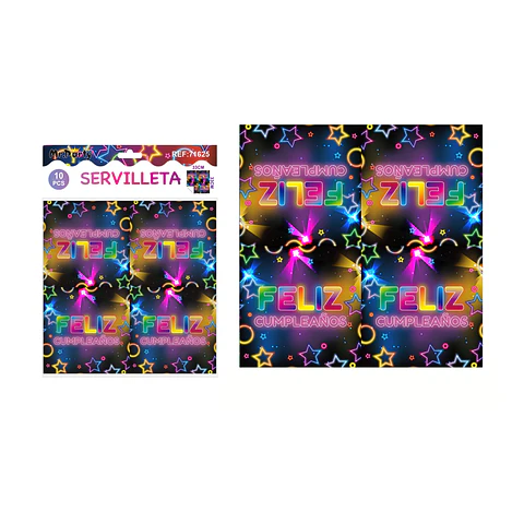 Servilletas luces neón 33*33cm 10pcs