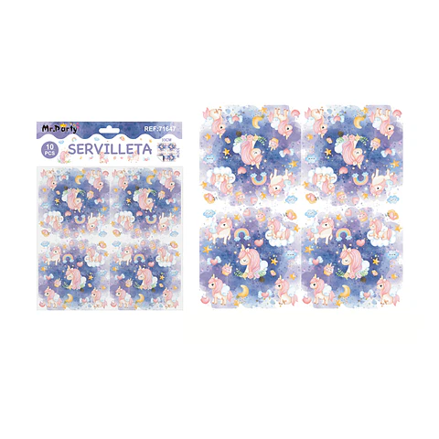 Servilletas unicornio 33*33cm 10pcs