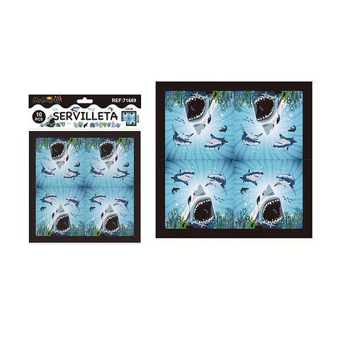 Servilletas tiburón 33*33cm 10pcs