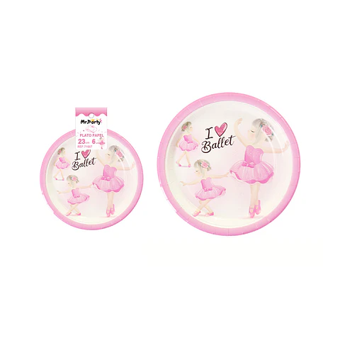 Platos de papel bailarina 23cm 6pcs