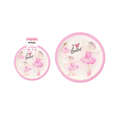 Platos de papel bailarina 18cm 6pcs