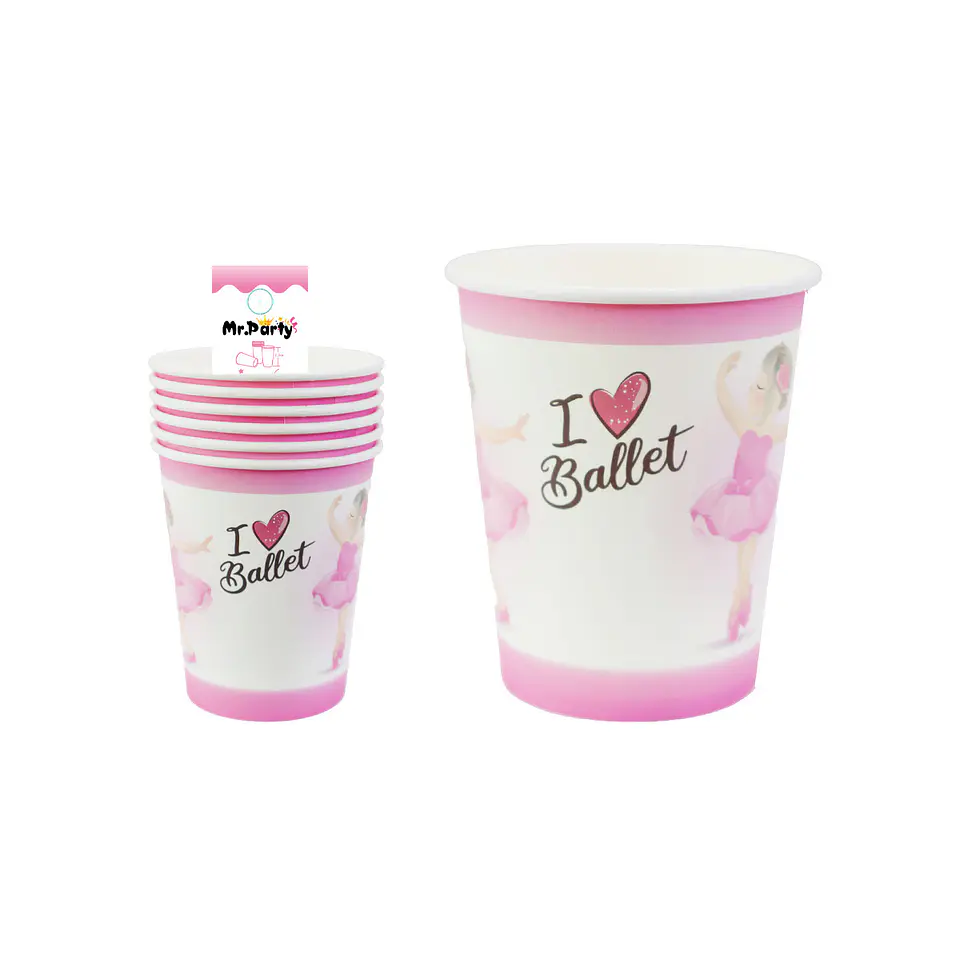 Vasos de papel bailarina 6pcs 1