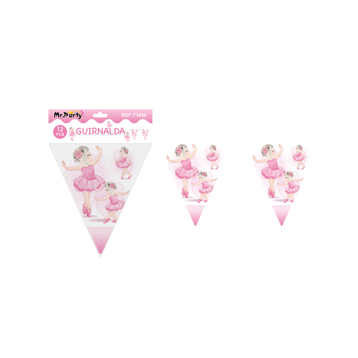 Banderín triangular bailarina 6pcs