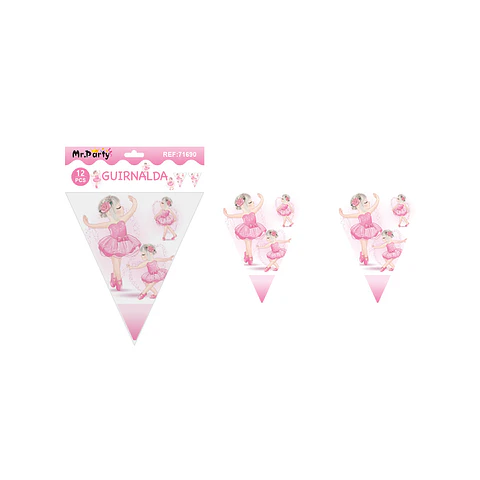 Banderín triangular bailarina 6pcs