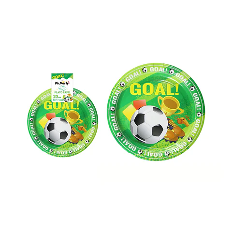 Platos de papel fútbol 23cm 6pcs