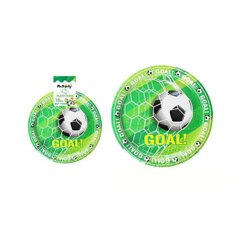 Platos de papel fútbol 18cm 6pcs