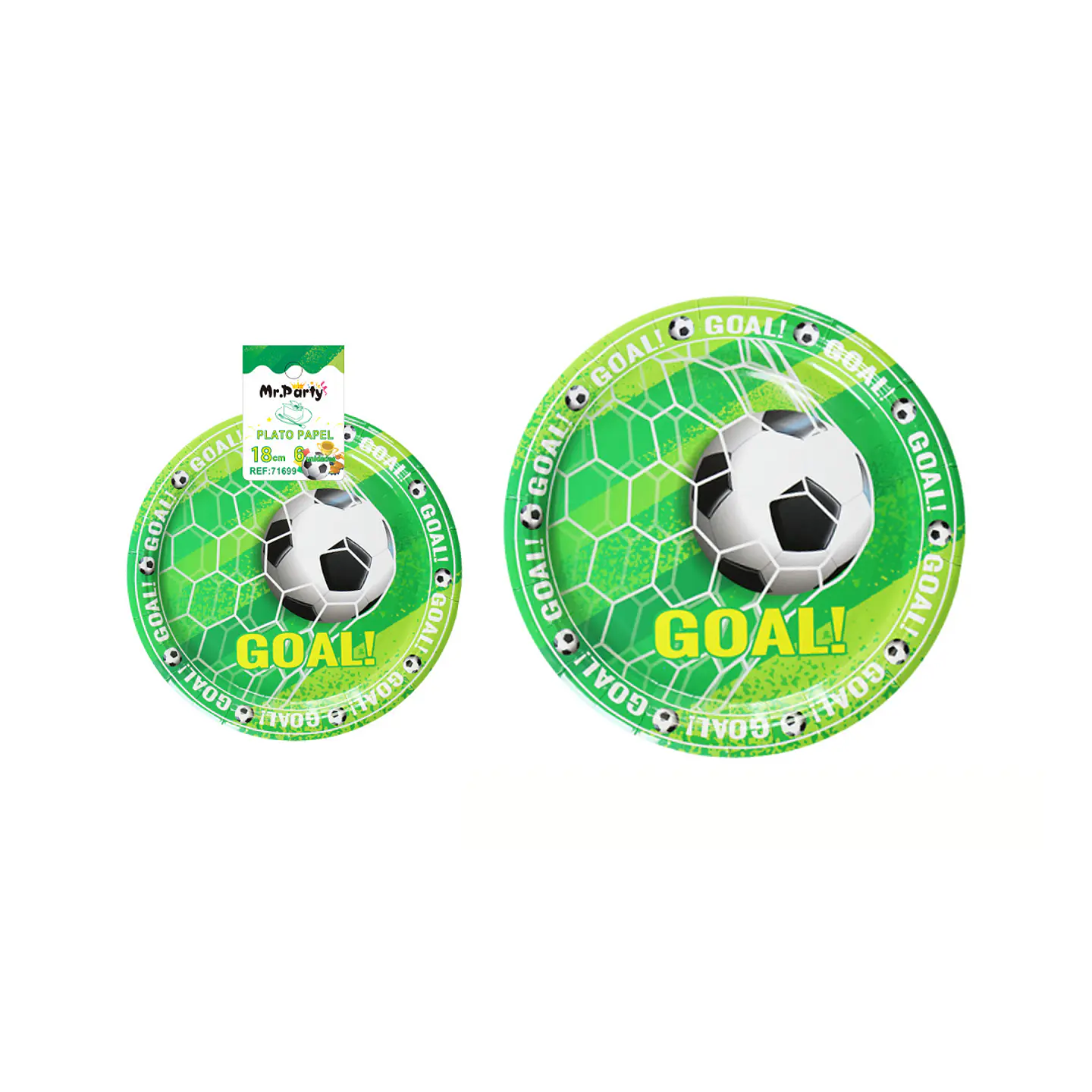 Platos de papel fútbol 18cm 6pcs 1