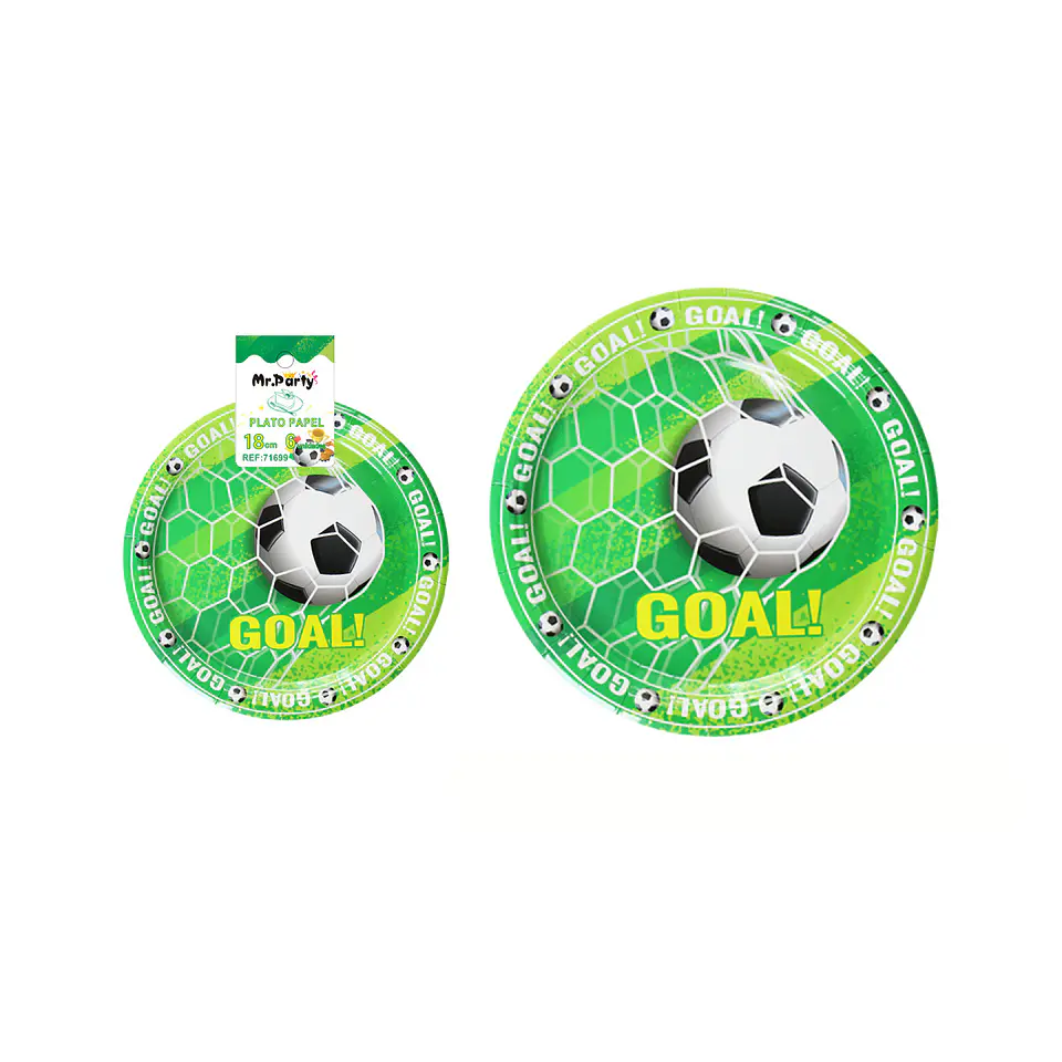 Platos de papel fútbol 18cm 6pcs 1