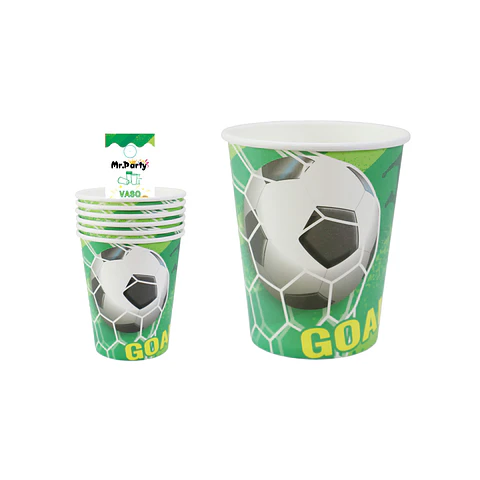 Vasos de papel fútbol 6pcs