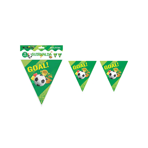 Banderín triangular fútbol 6pcs