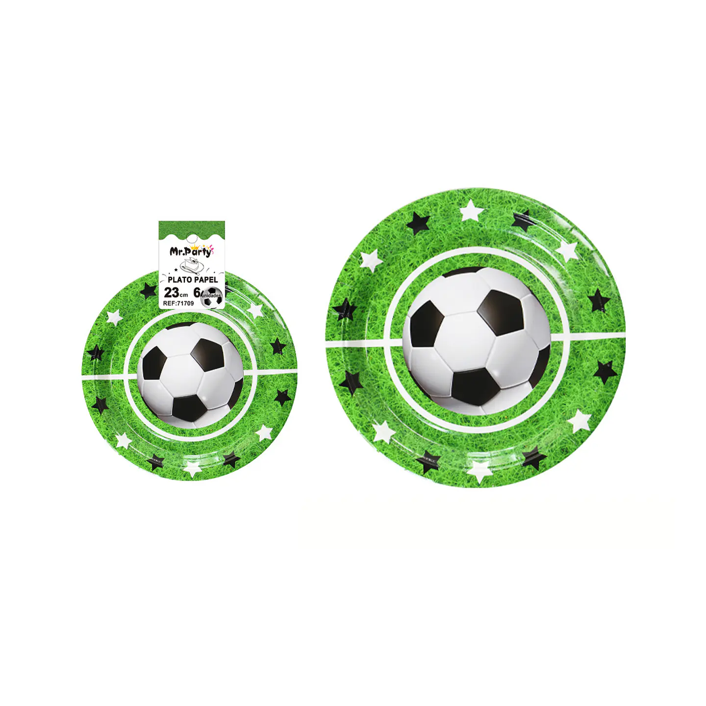 Platos de papel fútbol 23cm 6pcs 1