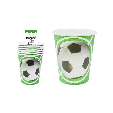 Vasos de papel fútbol 6pcs