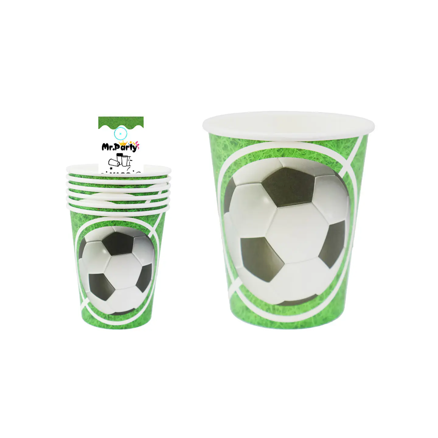 Vasos de papel fútbol 6pcs 1
