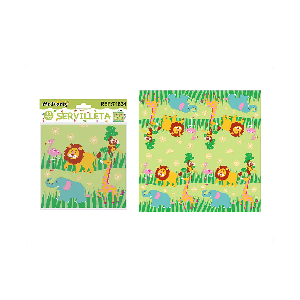 Servilletas de papel zoológico 33*33cm 10pcs 1