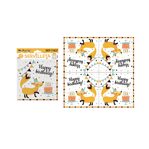 Servilletas de papel zorro 33*33cm 10pcs