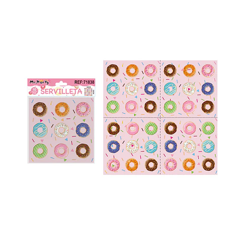 Servilletas de papel donuts 33*33cm 10pcs