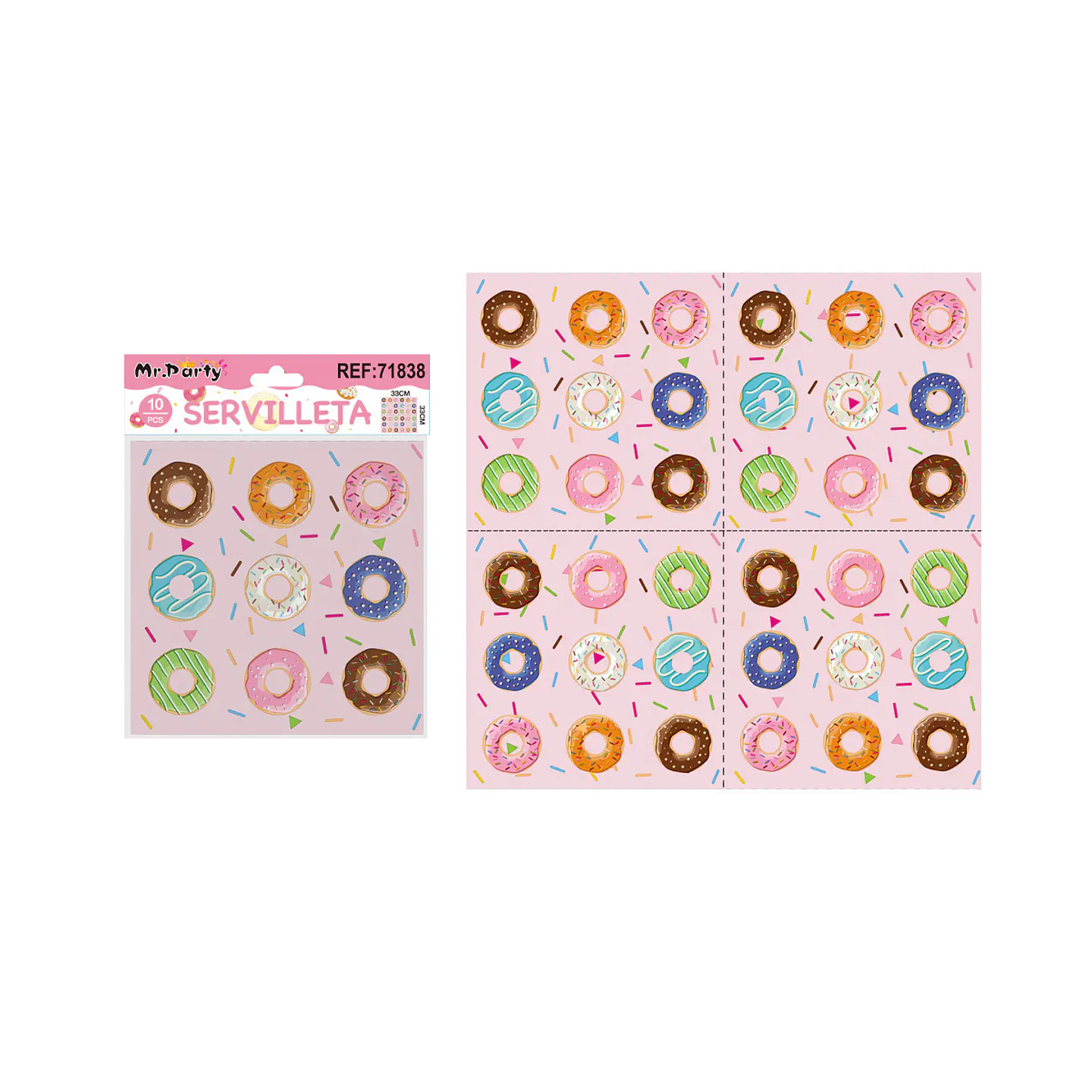 Servilletas de papel donuts 33*33cm 10pcs 1