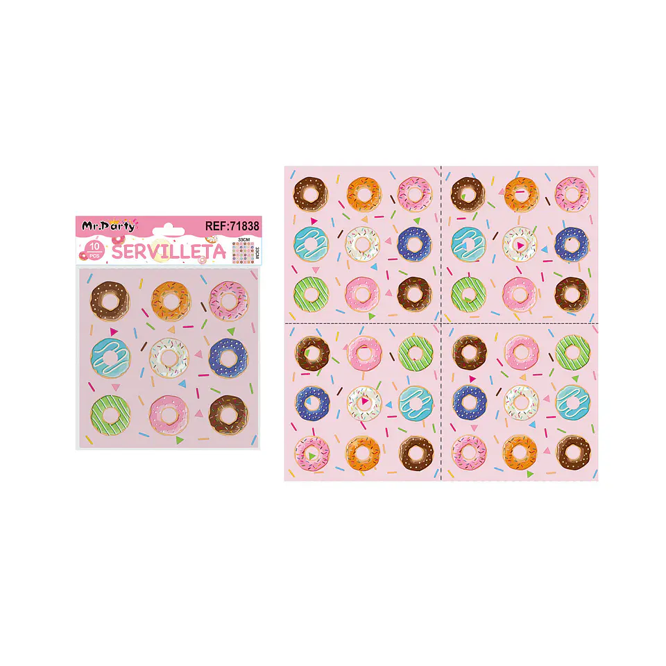 Servilletas de papel donuts 33*33cm 10pcs 1