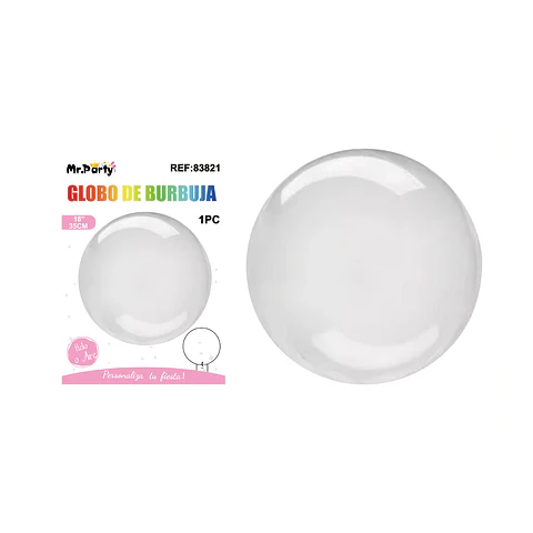 Globo burbuja transparente 35cm