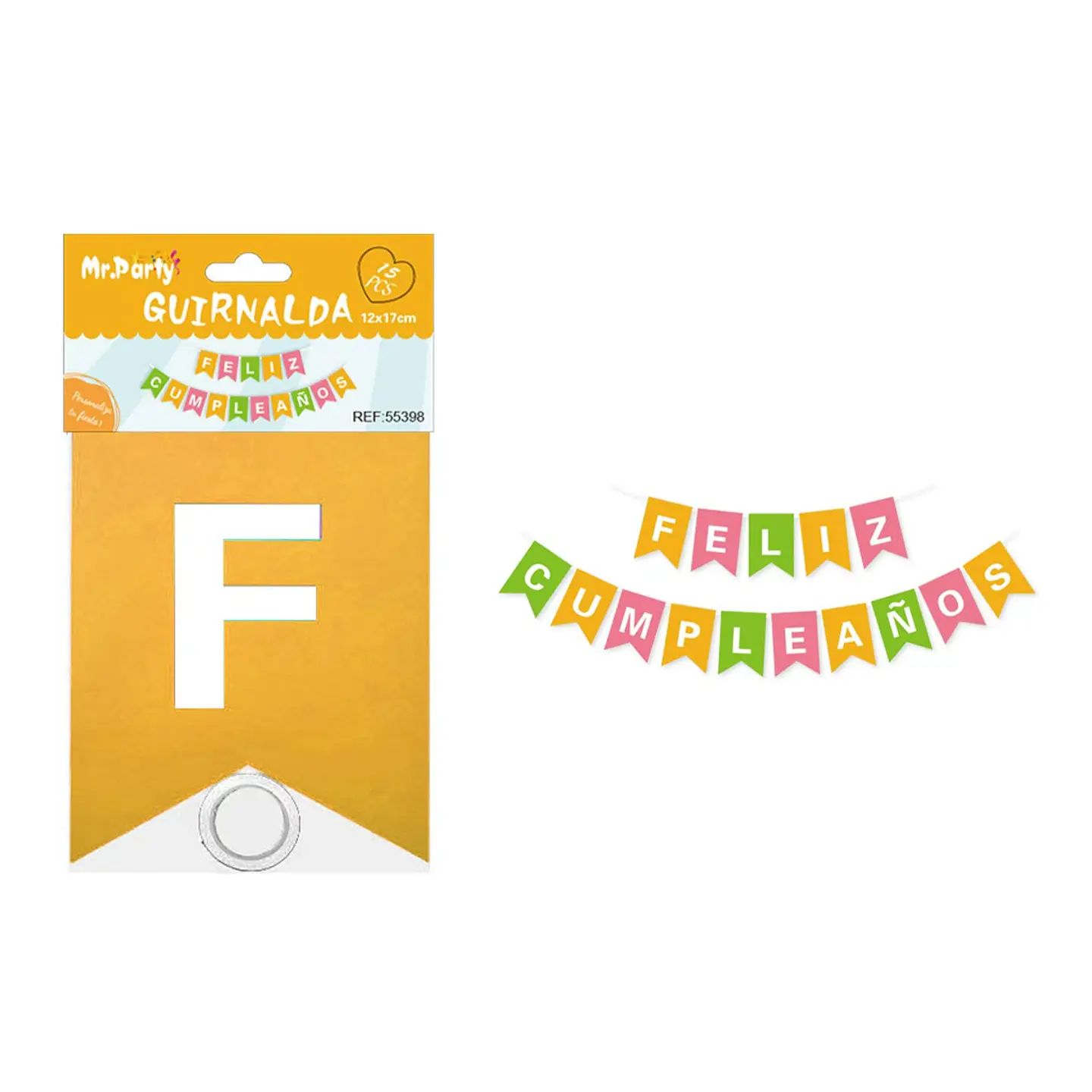 Guirnalda feliz cumpleaños multicolor 12*17cm 5M 1
