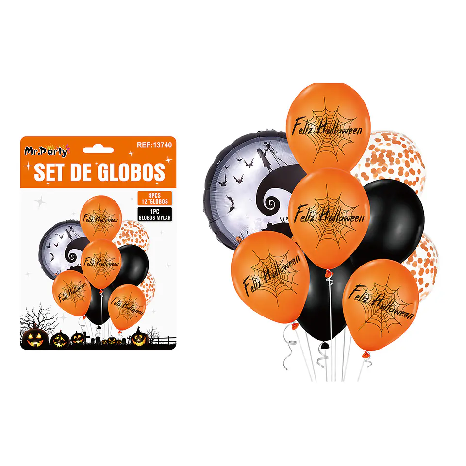 Set globos de Halloween 9pcs 1