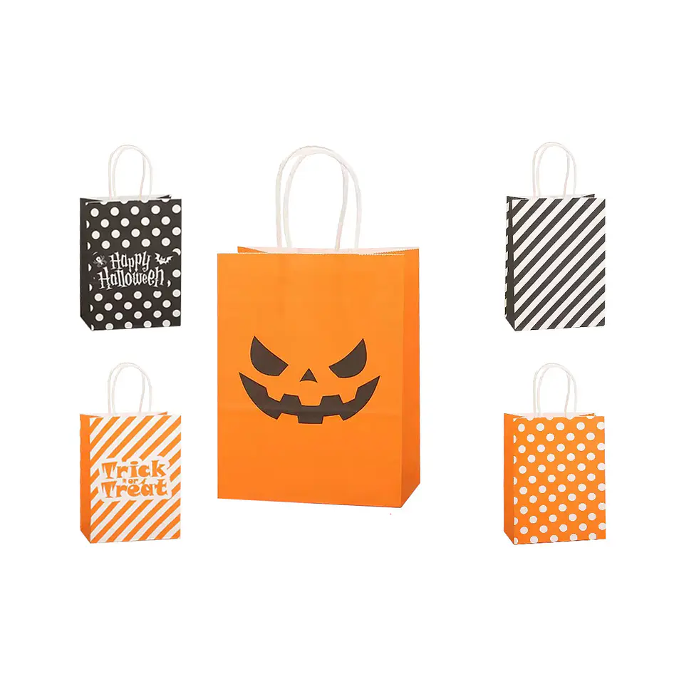 Bolsa de papel kraft Halloween 21*15*8cm Diseño Aleatorio 12pcs 1