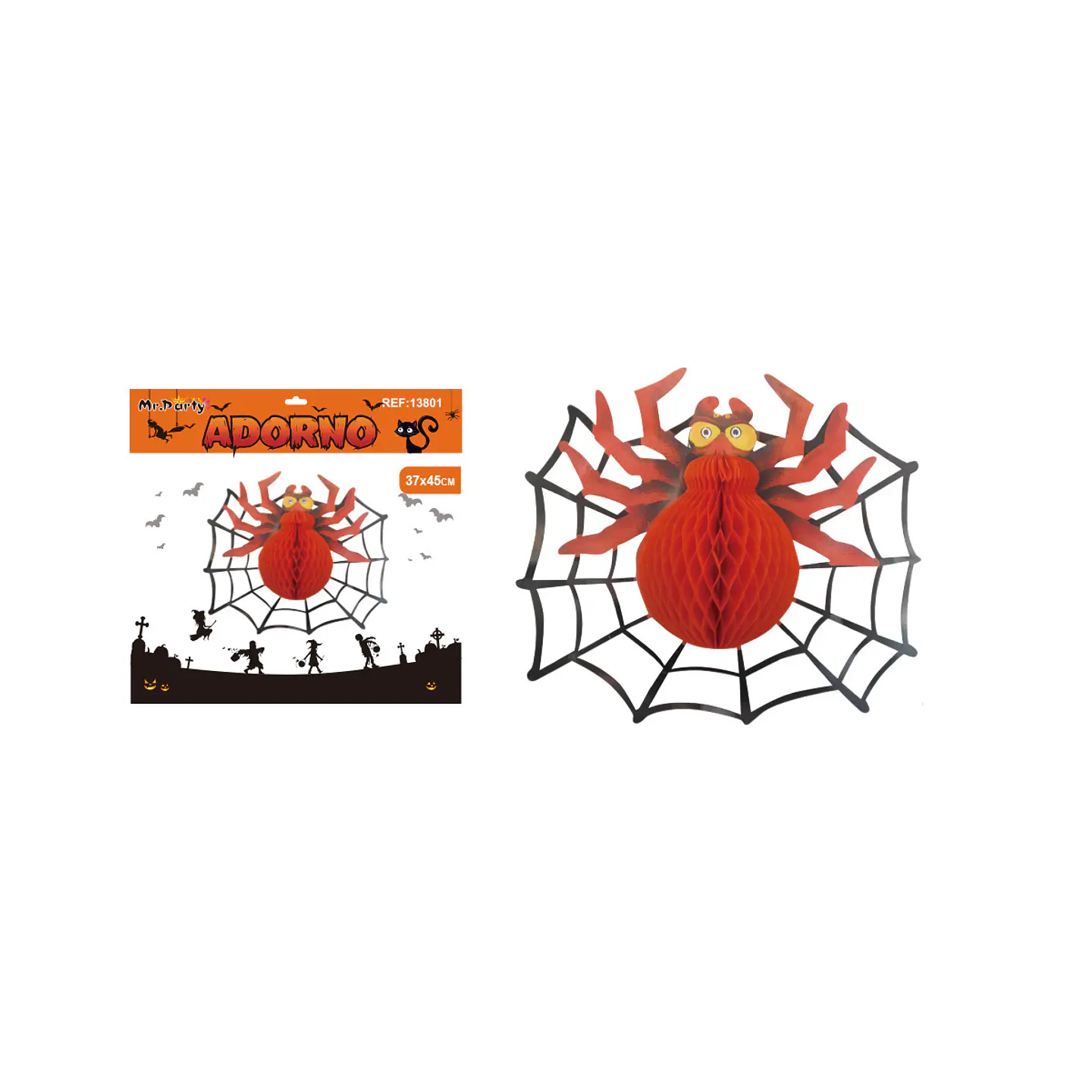 Adorno colgante Halloween telaraña grande 37*45cm 1