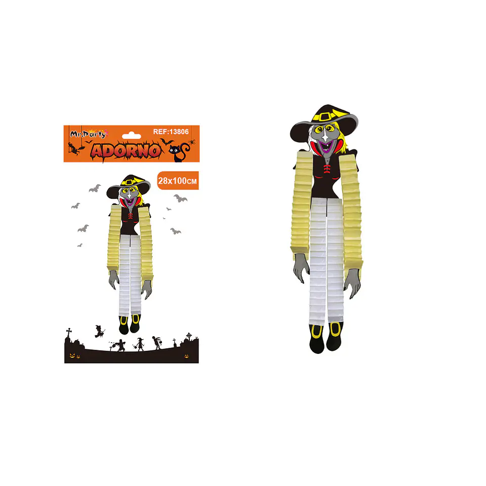Adorno colgante figura bruja Halloween 28*100cm 1