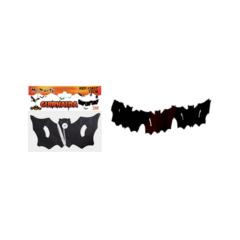 Guirnalda Halloween murciélago negro 3M