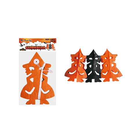 Guirnalda Halloween bruja negra y naranja 3M