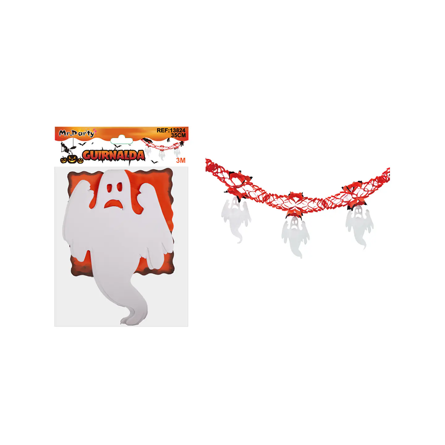 Guirnalda colgante Halloween fantasma blanco 3M 1