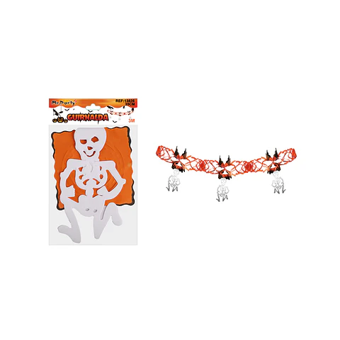Guirnalda colgante Halloween calavera blanca 3M