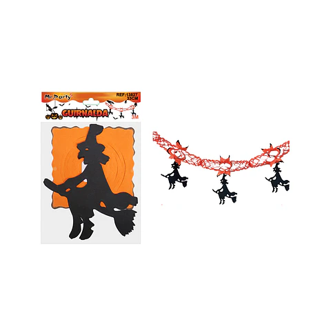 Guirnalda colgante Halloween bruja negra 3M
