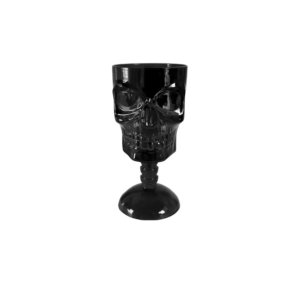 Vaso plástico calavera Halloween negro 8*8.5*16.5cm 1