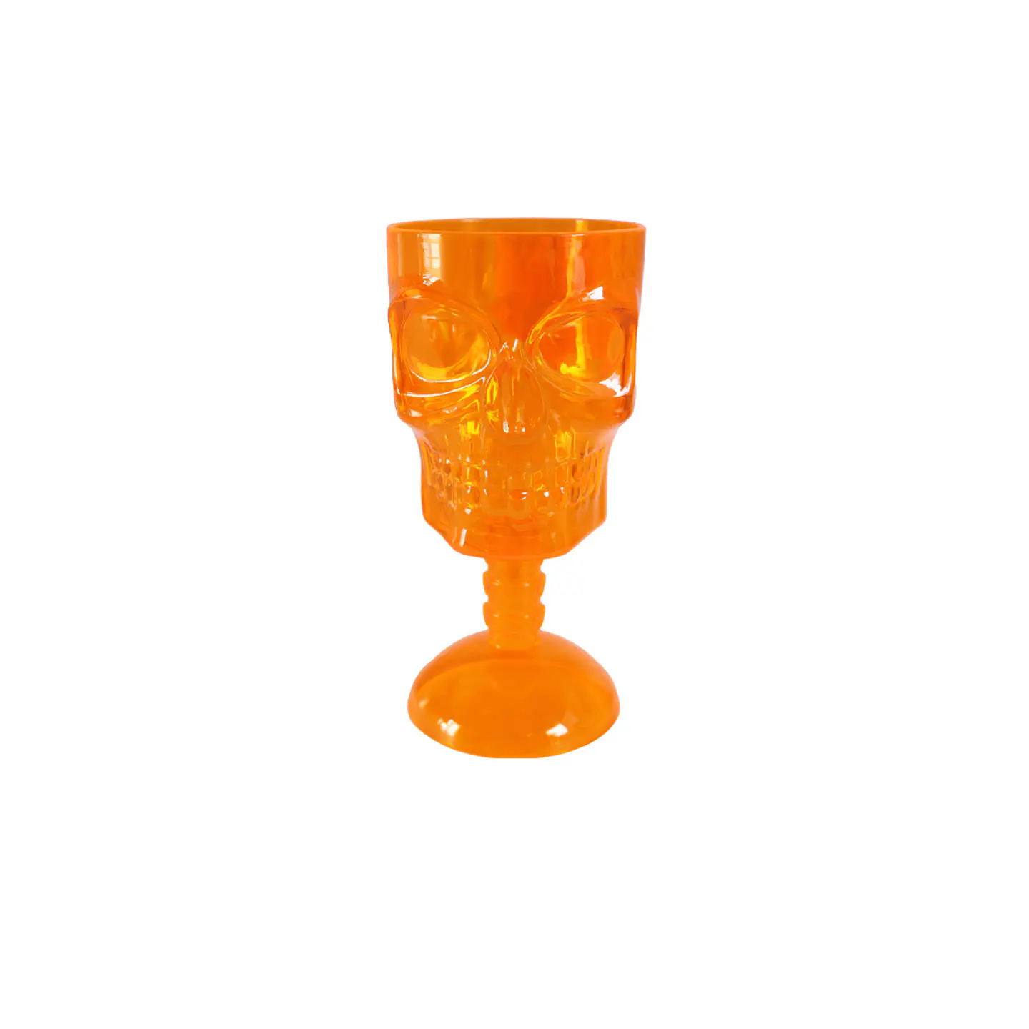 Vaso plástico calavera Halloween naranja 8*8.5*16.5cm 1