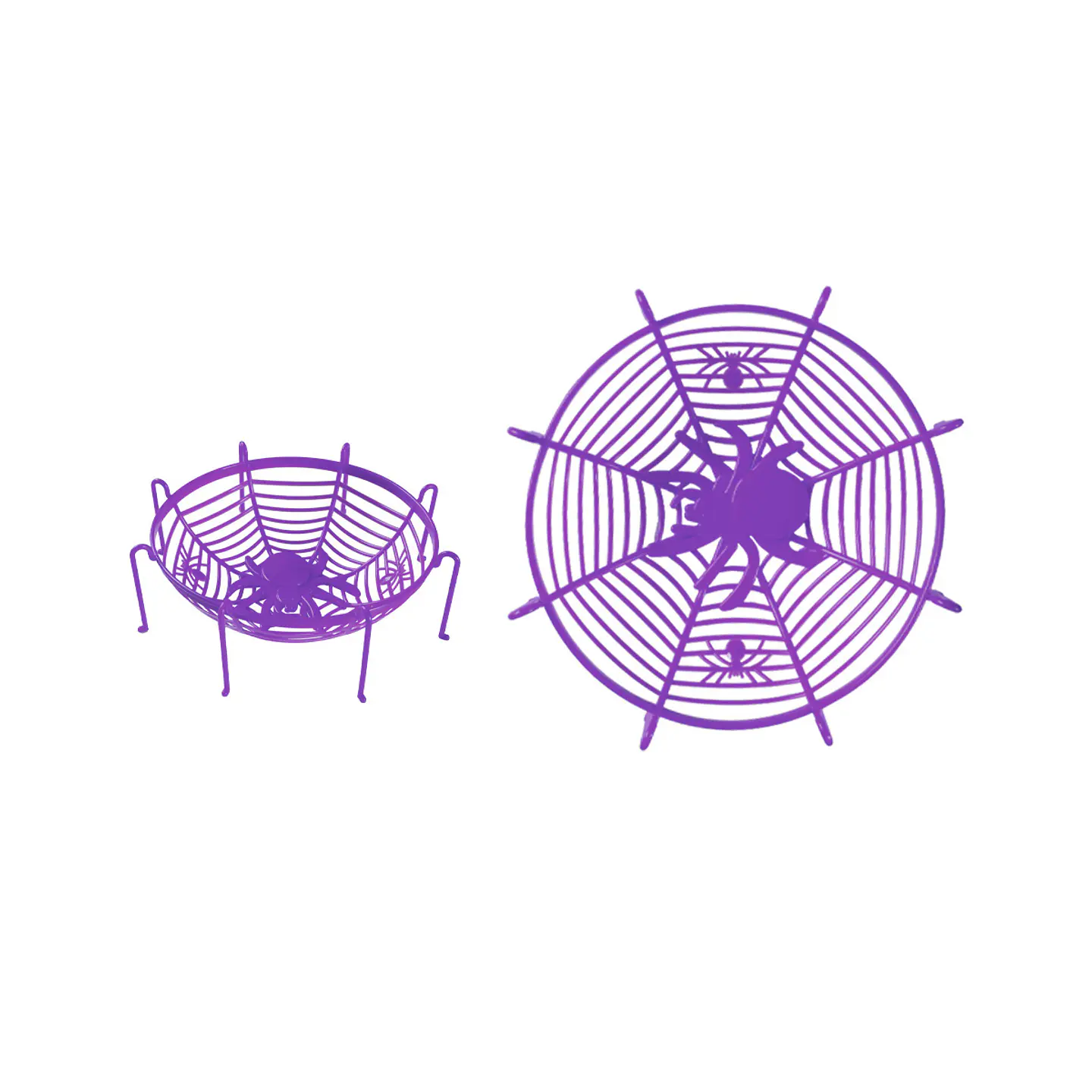 Plato telaraña plástico Halloween morado 28*8.3cm 1