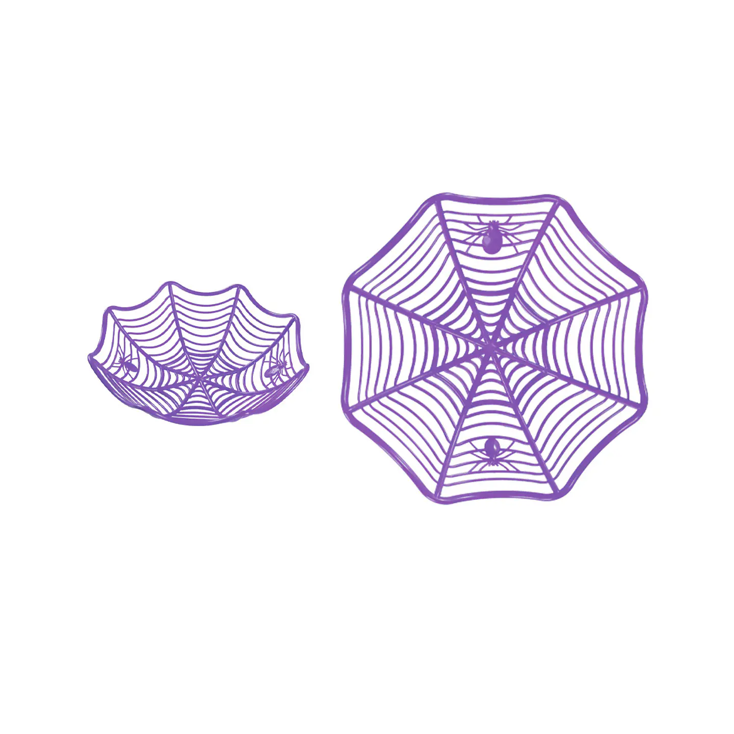 Plato telaraña plástico Halloween morado 28*8.3cm 1