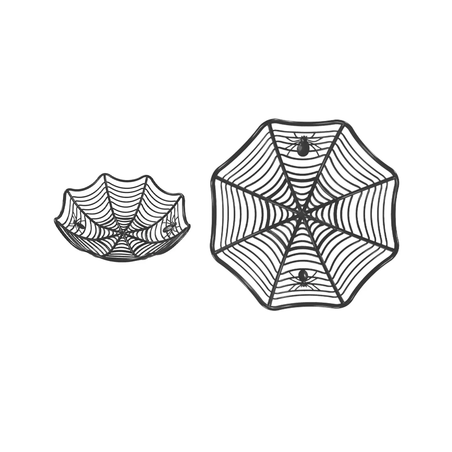 Plato telaraña plástico Halloween negro 28*8.3cm 1