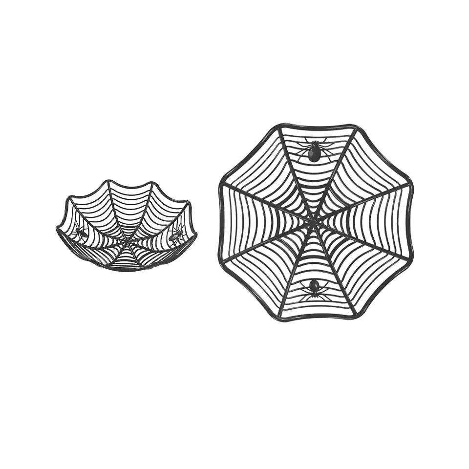 Plato telaraña plástico Halloween negro 28*8.3cm 1