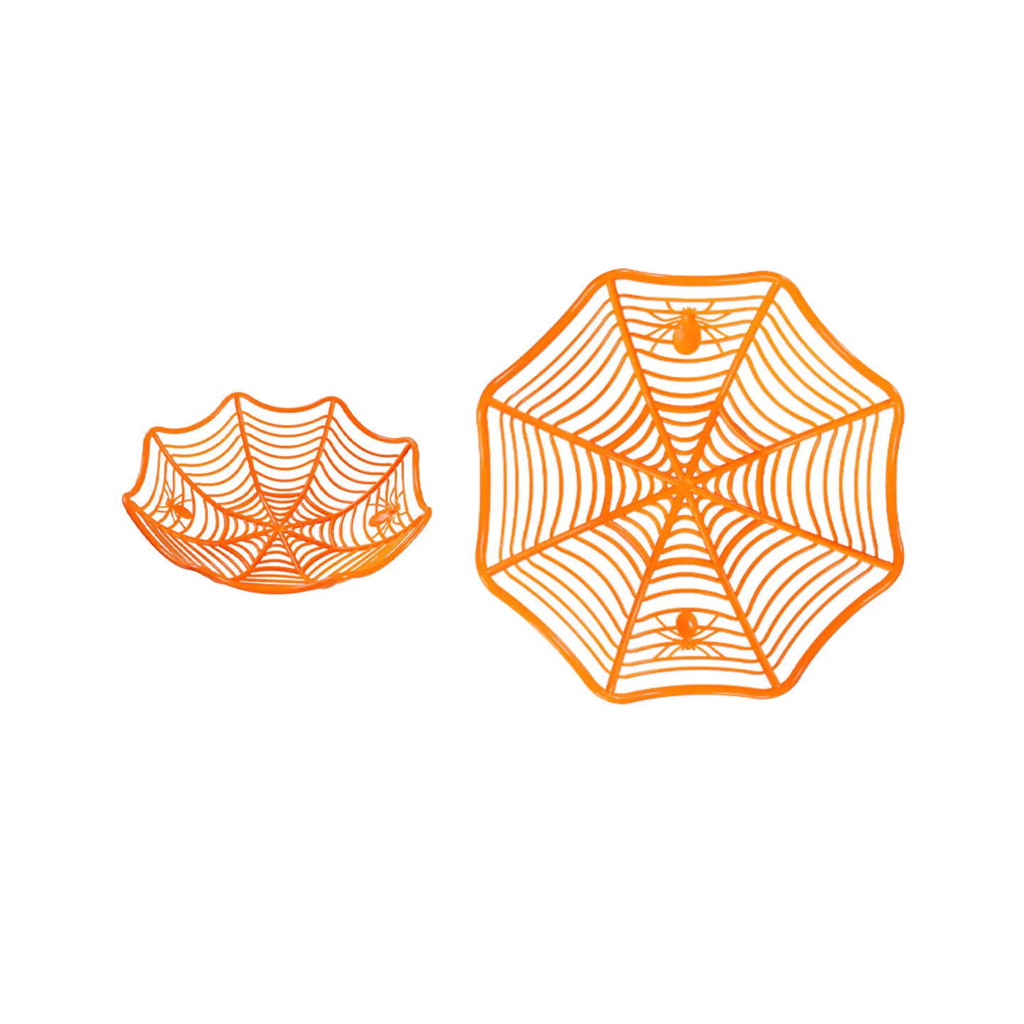 Plato telaraña plástico Halloween naranja 28*8.3cm 1