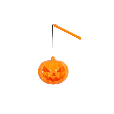 Cubo de calabaza naranja con luz Halloween 16*14cm