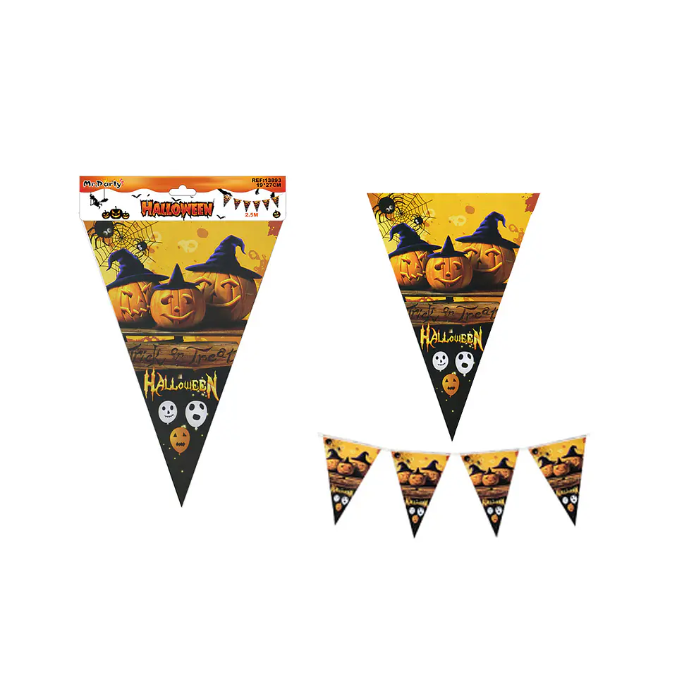 Guirnalda banderín triangular Halloween 2.5M 1